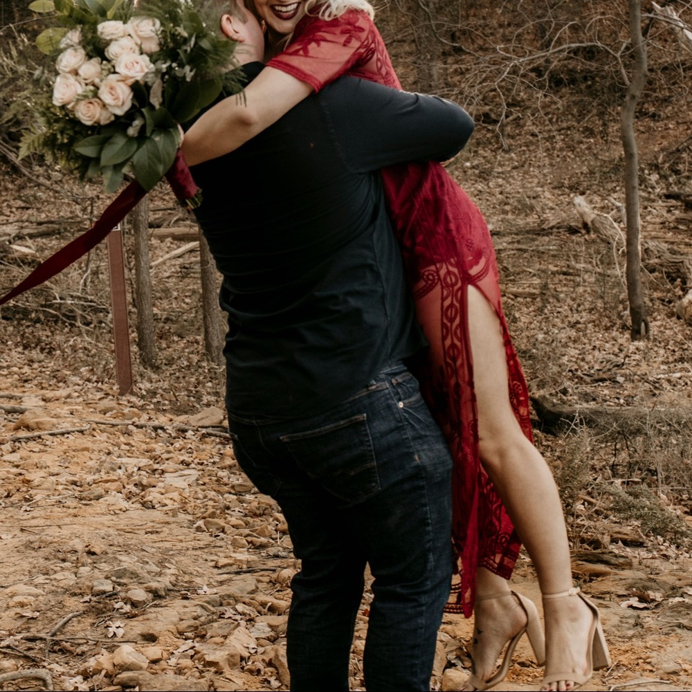 Maroon Lace Maxi dress